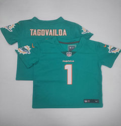 Toddler Nike Miami Dolphins #1 Tua Tagovailoa Green Authentic Stitched NFL Jersey