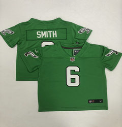 Toddler Nike Philadelphia Eagles #6 DeVonta Smith Green Throwback Authentic Stitched NFL Jersey