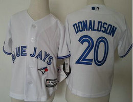 Toddler Toronto Blue Jays #20 Josh Donaldson White New Majestic Authentic Stitched MLB Jersey