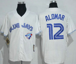 Toronto Blue Jays #12 Roberto Alomar Home White Cooperstown Throwback Authentic Stitched MLB Jersey