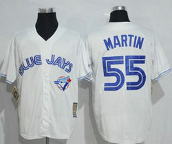 Toronto Blue Jays #55 Russell Martin Home White Cooperstown Throwback Authentic Stitched MLB Jersey
