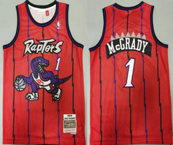 Toronto Raptors #1 Tracy Mcgrady Red 1998-99 Hardwood Classics Authentic Stitched NBA Jersey