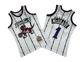 Toronto Raptors #1 Tracy Mcgrady White 1998-99 Hardwood Classics Authentic Stitched NBA Jersey