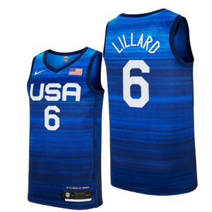 USA Team #6 Damian Lillard 2021 Tokyo Olympics Jersey