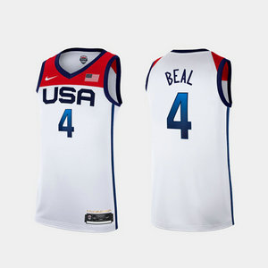 USA Team #4 Bradley Beal White 2021 Tokyo Olympics Jersey