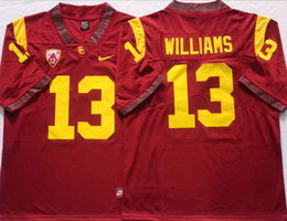 USC Trojans #13 Caleb Williams Red Vapor Untouchable Stitched College Jersey
