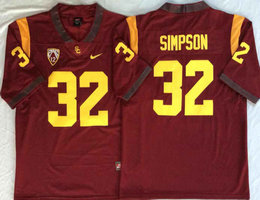 USC Trojans #32 O.J. Simpson Red Vapor Untouchable College Football Jersey