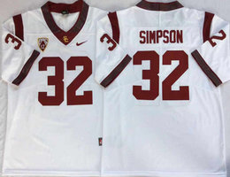 USC Trojans #32 O.J. Simpson White Vapor Untouchable College Football Jersey