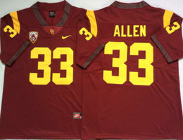 USC Trojans #33 Marcus Allen Red Vapor Untouchable Stitched College Jersey