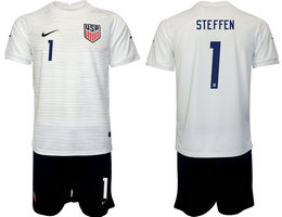 United States #1 STEFFEN White Home 2022 World Cup National Soccer Jersey