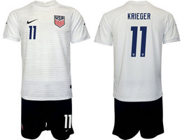 United States #11 KRIEGER White Home 2022 World Cup National Soccer Jersey