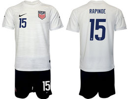 United States #15 RAPINDE White Home 2022 World Cup National Soccer Jersey