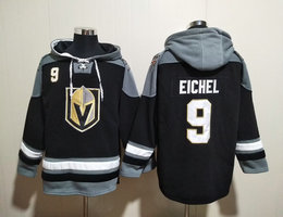 Vegas Golden Knights #9 Jack Eichel Black All Stitched Hooded Sweatshirt