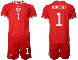 Wales home #1 HENNESSEY 2022 World Cup National Soccer Jersey