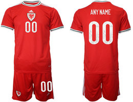Wales home Custom Any Name and Number 2022 World Cup National Soccer Jersey