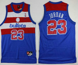 Washington Bullets #23 Michael Jordan Blue Throwback Authentic Stitched NBA jersey