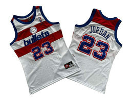 Washington Bullets #23 Michael Jordan White Throwback Authentic Stitched NBA jersey
