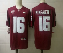 Washington State Cougars #16 Gardner Minshew II Red Stitched NCAA Football Jersey