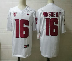 Washington State Cougars #16 Gardner Minshew II White Stitched NCAA College Football Jersey