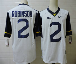West Virginia Mountaineers #2 Kenny Robinson White Limited Stitched NCAA Jerseys