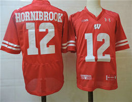 Wisconsin Badgers #12 Alex Hornibrook Red Stitched NCAA Jersey