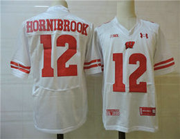 Wisconsin Badgers #12 Alex Hornibrook White Stitched NCAA Jersey
