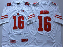Wisconsin Badgers #16 Russell Wilson White Stitched NCAA Jersey