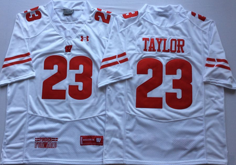Wisconsin Badgers #23 Jonathan Taylor White College Football Jersey