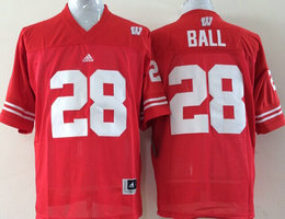 Wisconsin Badgers #28 Montee Ball Red Stitched NCAA Jersey
