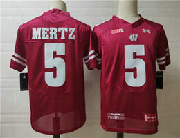 Wisconsin Badgers #5 Chris Mertz Red Stitched NCAA Jersey
