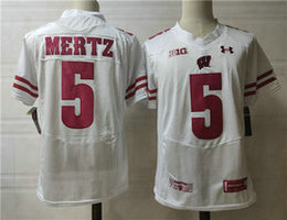 Wisconsin Badgers #5 Chris Mertz White Stitched NCAA Jersey