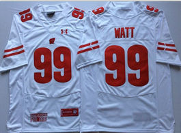 Wisconsin Badgers #99 J.J. Watt White Stitched NCAA Jersey