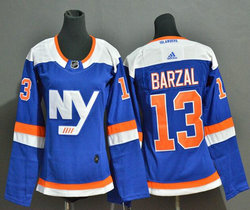 Women's Adidas New York Islanders #13 Mathew Barzal Blue Classic Authentic Stitched NHL Jersey