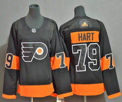 Women's Adidas Philadelphia Flyers #79 Carter Hart Black Authentic Stitched NHL jersey