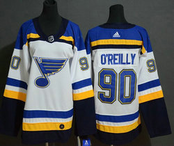 Women's Adidas St. Louis Blues #90 Ryan O'Reilly White Authentic Stitched NHL Jersey
