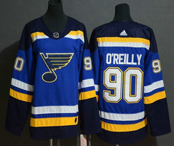Women's Adidas St.Louis Blues #90 Ryan O'Reilly Home Royal Blue Authentic Stitched NHL Jersey