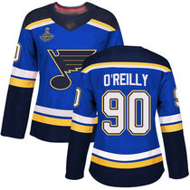 Women's Adidas St.Louis Blues #90 Ryan O'Reilly Home Royal Blue Authentic Stitched NHL Jersey