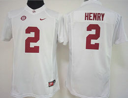 Women's Alabama Crimson Tide #2 Derrick Henry White Authentic Stitched College Football Jersey