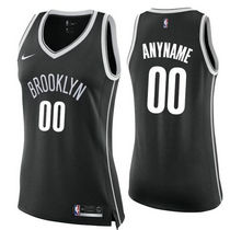 Women's Customized Nike Brooklyn Nets Black Authentic Stitched NBA jersey