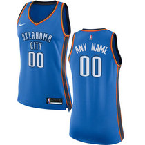 Women's Customized Nike Oklahoma City Thunder Blue Authentic Stitched NBA jersey