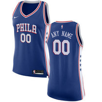 Women's Customized Nike Philadelphia 76ers Blue Authentic Stitched NBA jersey