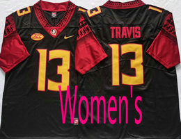 Women's Florida State Seminoles #13 Jordan Travis Black Stitched NCAA College Football Jersey