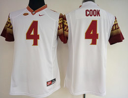 Women's Florida State Seminoles #4 Dalvin Cook White Authentic Stitched College Football Jersey