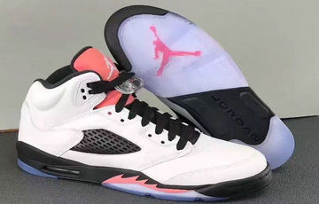 Women's Jordan 5(V) Air White Black Pink Basketball shoes size 36-40