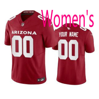 Women's Nike Arizona Cardinals Customized Red 2023 F.U.S.E Vapor Untouchable Authentic Stitched NFL Jerseys