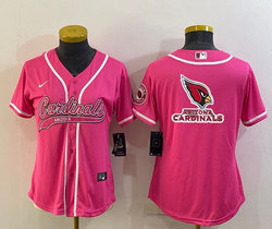 Women's Nike Arizona Cardinals Pink Joint Big Logo Authentic Stitched baseball jersey