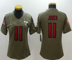 Women's Nike Atlanta Falcons #11 Julio Jones 2017 Salute to Service Olive Authentic Stitched NFL Jersey