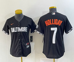Women's Nike Baltimore Orioles #7 Jackson Holliday Black 2023 City Stitched Baseball Jersey