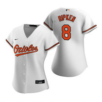 Women's Nike Baltimore Orioles #8 Cal Ripken White Authentic Stitched MLB Jersey