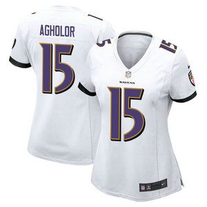 Women's Nike Baltimore Ravens #15 Nelson Agholor White Vapor Untouchable Authentic Stitched NFL Jersey